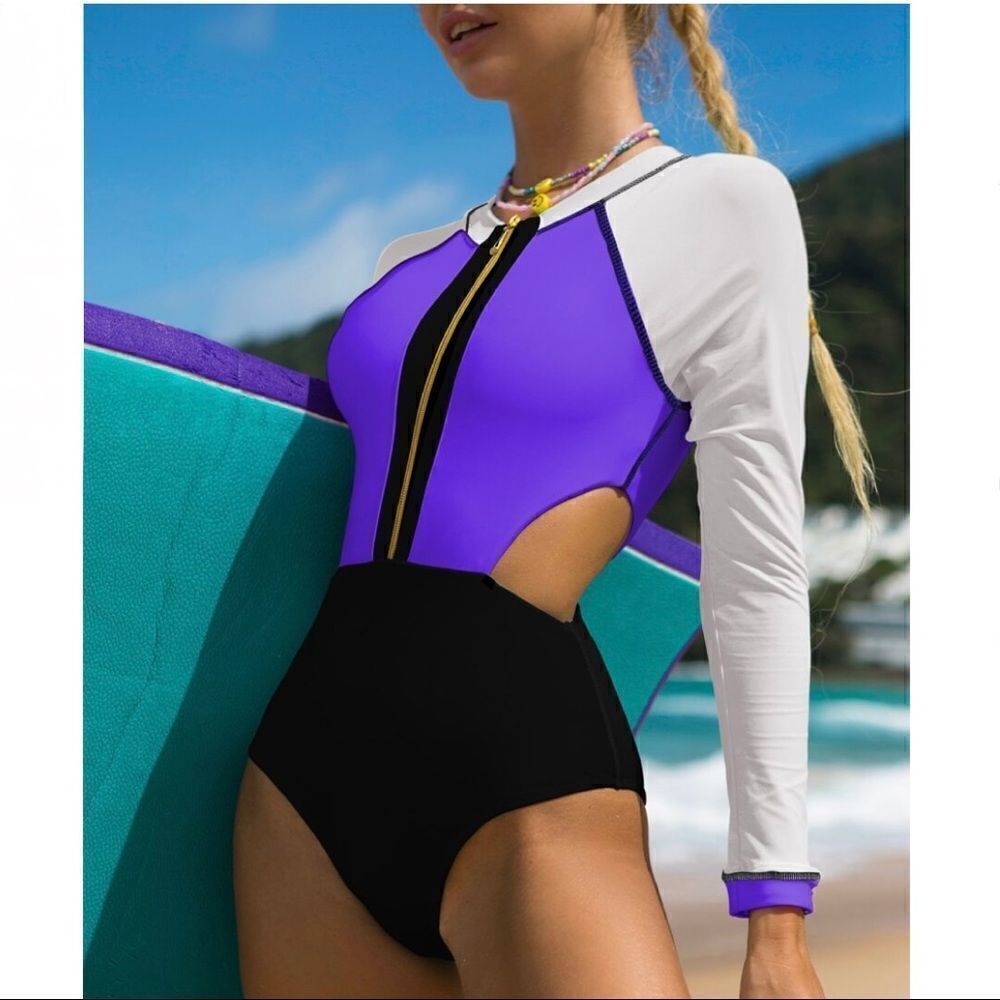Colorblock Cut Out Waist One Piece Swimsuit - Picture 2 of 5